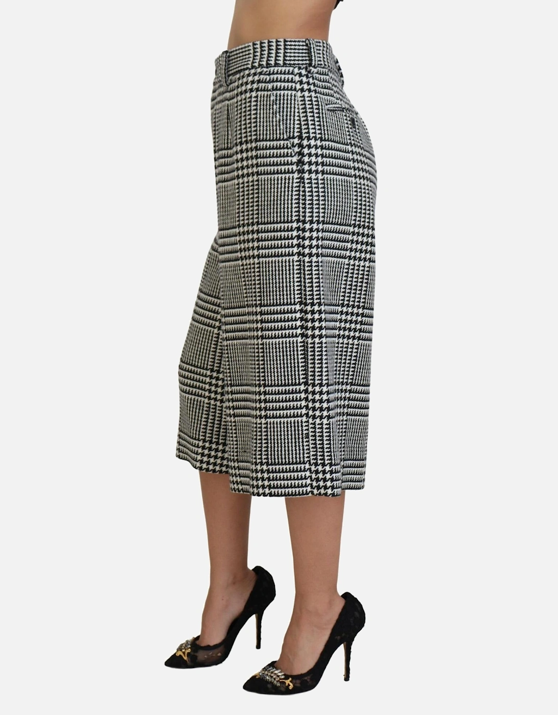 Houndstooth Culottes BlackWhite Women - Gray Jeans