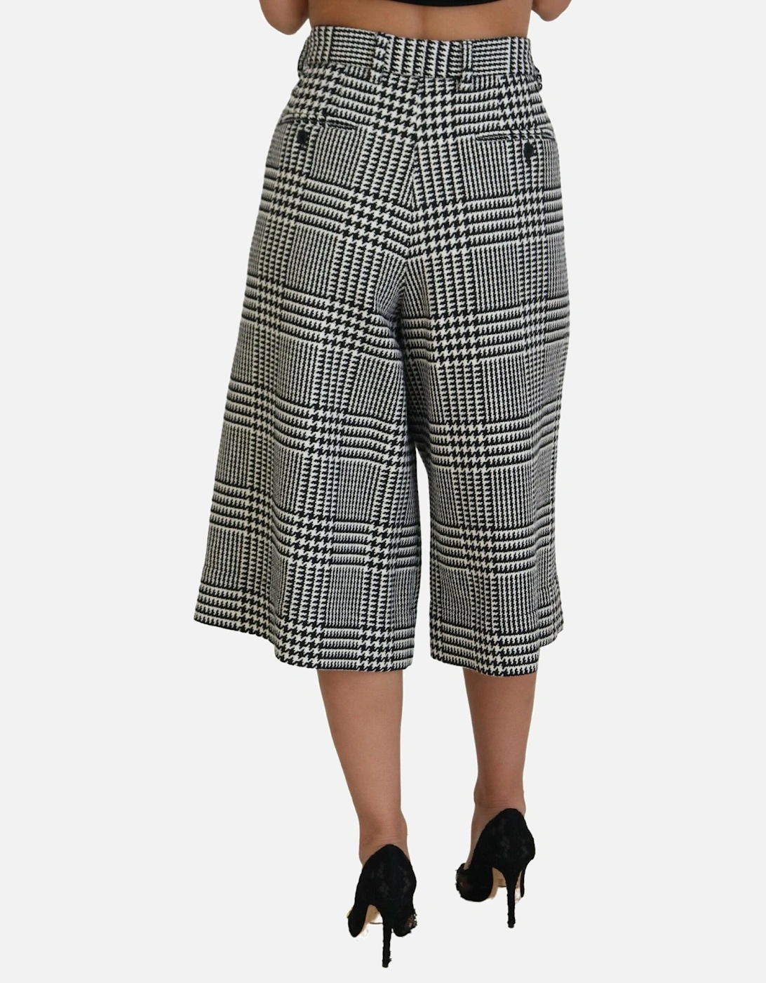 Houndstooth Culottes BlackWhite Women - Gray Jeans
