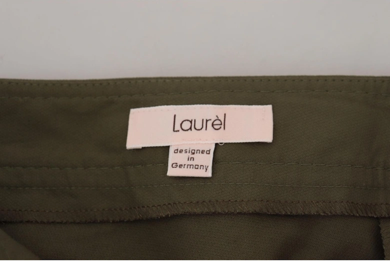 Tapered Cotton-Blend Pants with Logo Details Women - Green Jeans