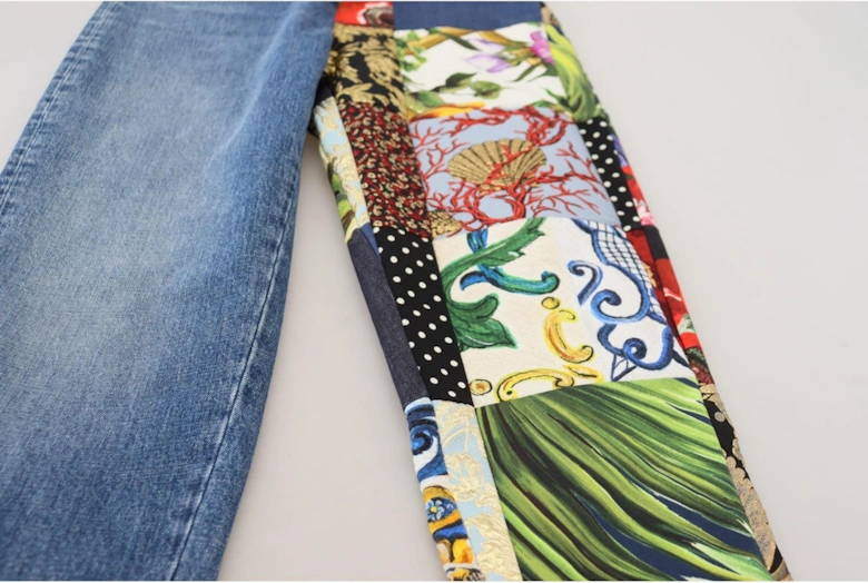 HighWaisted Patchwork Jeans Women - Blue Jeans