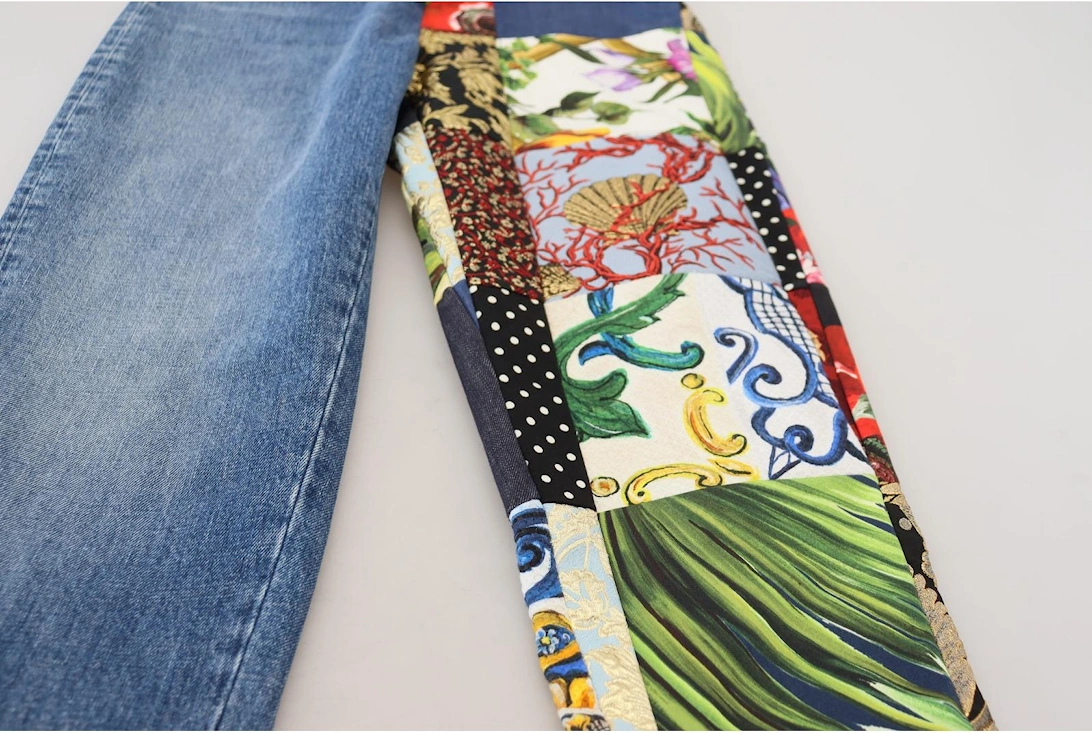 HighWaisted Patchwork Jeans Women - Blue Jeans