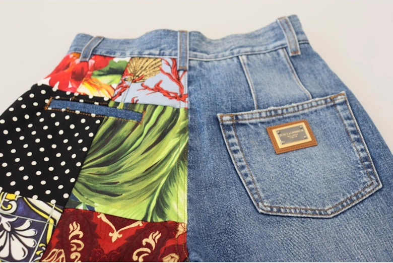 HighWaisted Patchwork Jeans Women - Blue Jeans