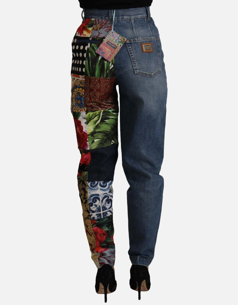 Patchwork Jeans HighWaisted Style Women - Blue Jeans