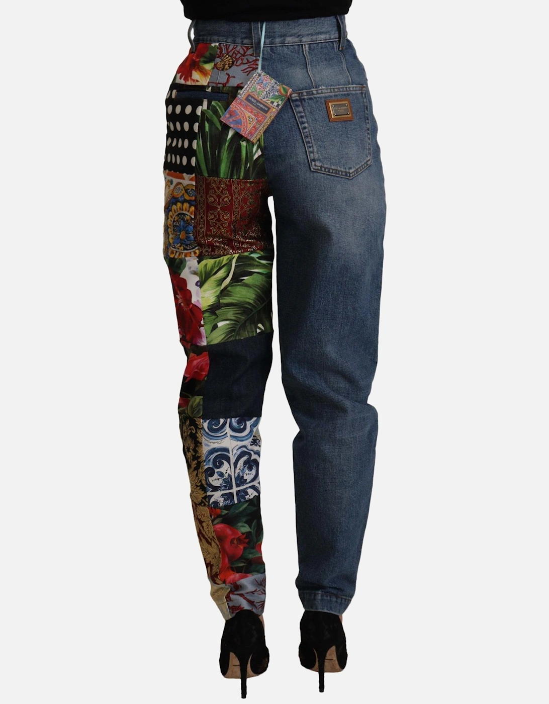 Patchwork Jeans HighWaisted Style Women - Blue Jeans