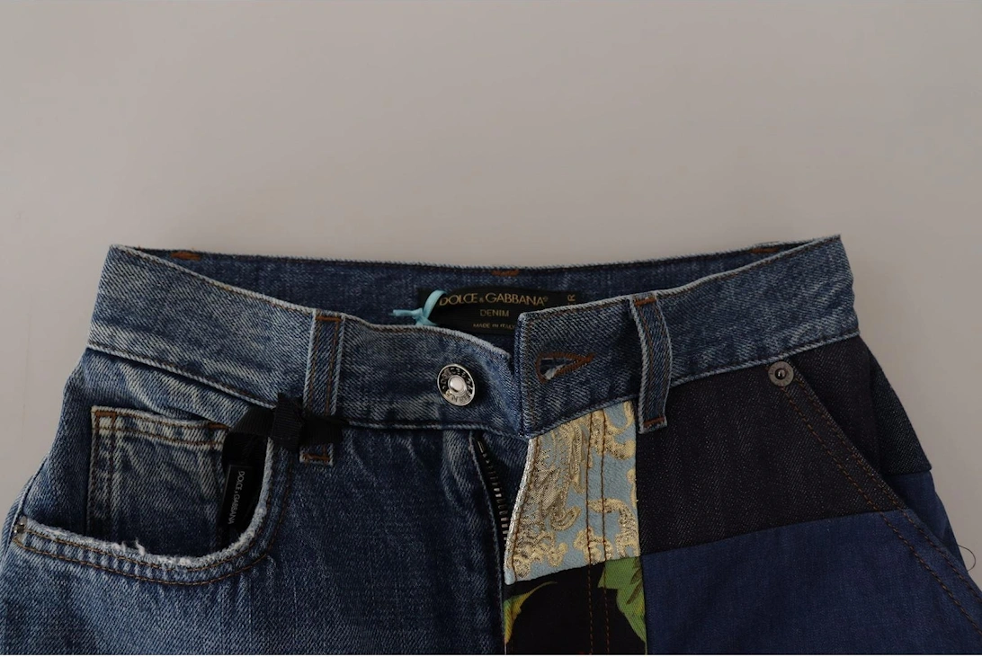 Patchwork Jeans HighWaisted Style Women - Blue Jeans