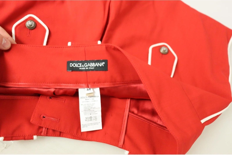 Cropped Pants HighWaisted Button Front Women - Red Jeans