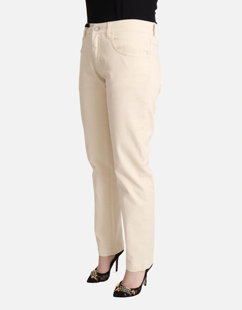 Casual Straight Leg Jeans Women - White Jeans
