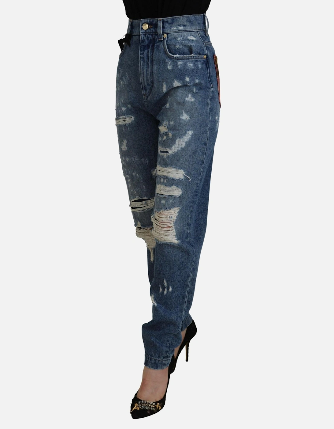 Dolce Gabbana Distressed Denim Jeans Women - Blue Jeans