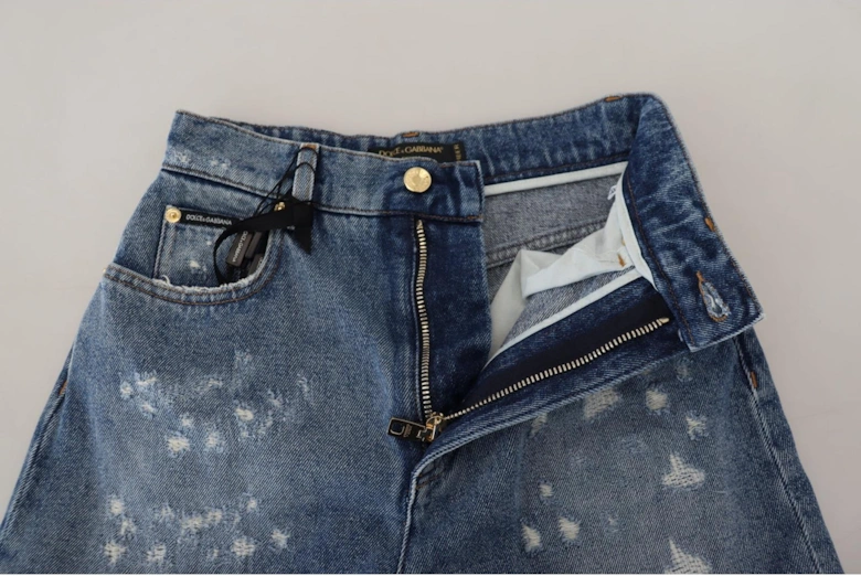 Dolce Gabbana Distressed Denim Jeans Women - Blue Jeans