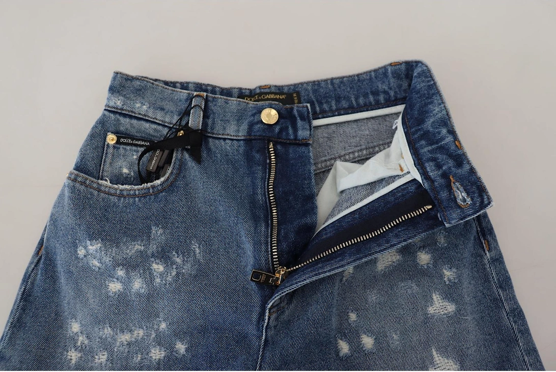 Dolce Gabbana Distressed Denim Jeans Women - Blue Jeans