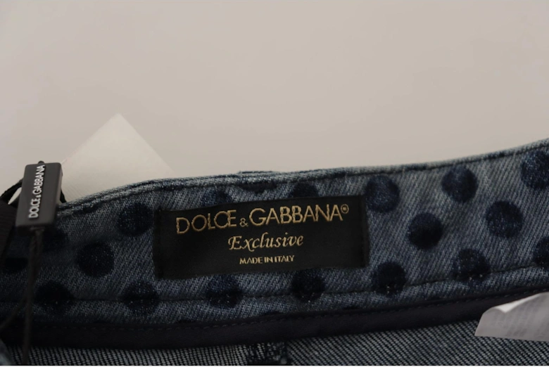 Dolce Gabbana Floral Geometric Skinny Jeans Women - Blue Jeans