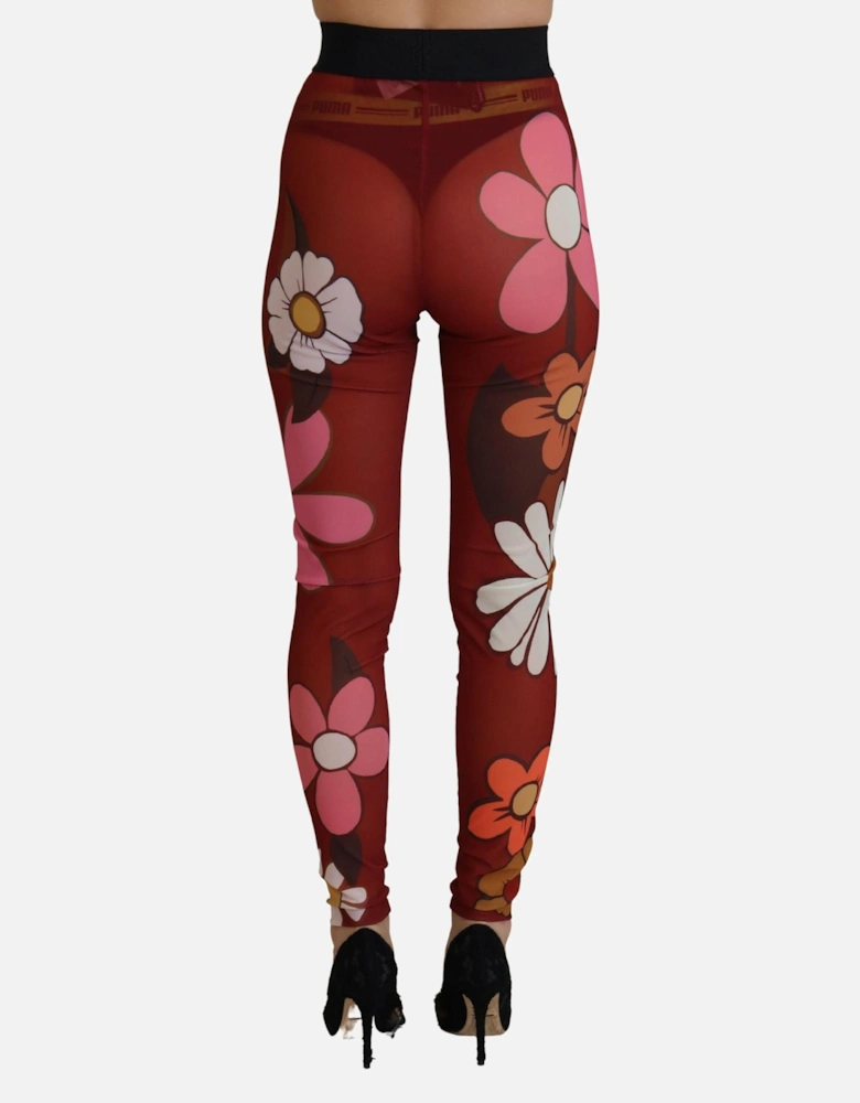 Floral Mesh Leggings Style PAN74235 Women - Red Jeans