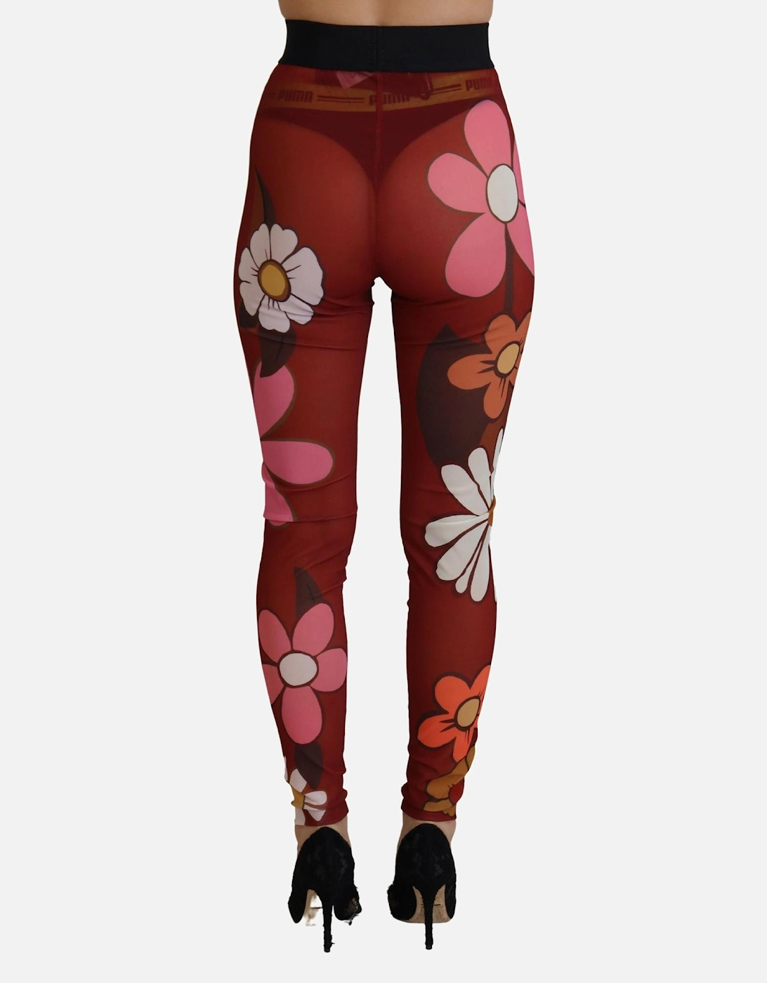 Floral Mesh Leggings Style PAN74235 Women - Red Jeans