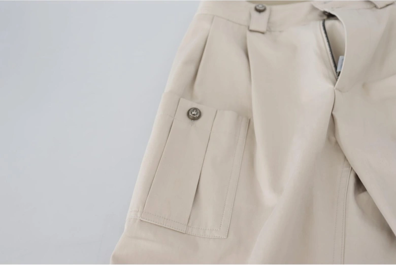 Casual Cotton Pants Women - Beige Jeans