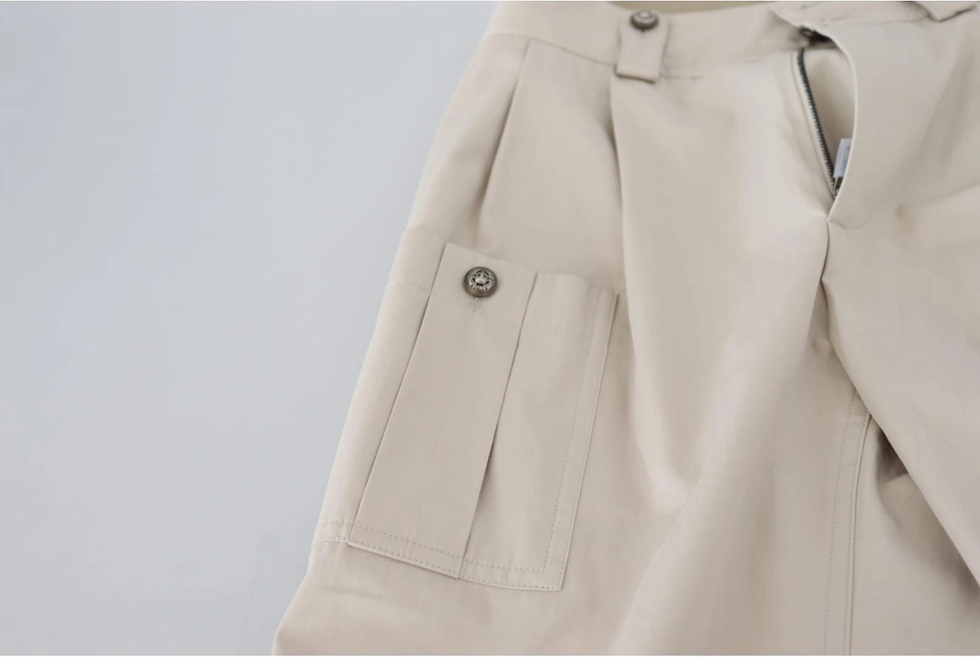 Casual Cotton Pants Women - Beige Jeans