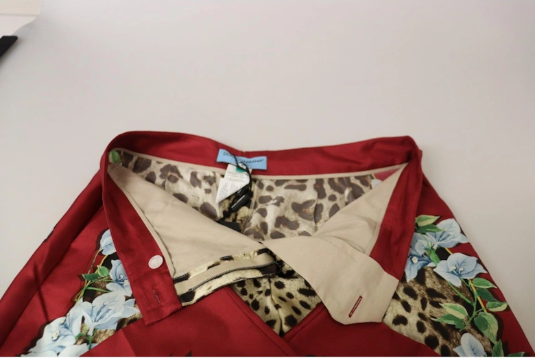 Leopard Print Trousers Floral Side Panel Women - Multicolor Jeans