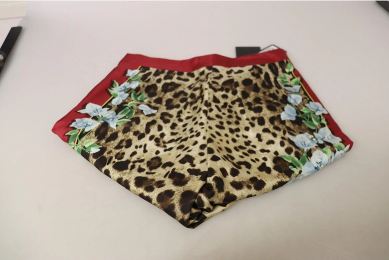 Leopard Print Trousers Floral Side Panel Women - Multicolor Jeans