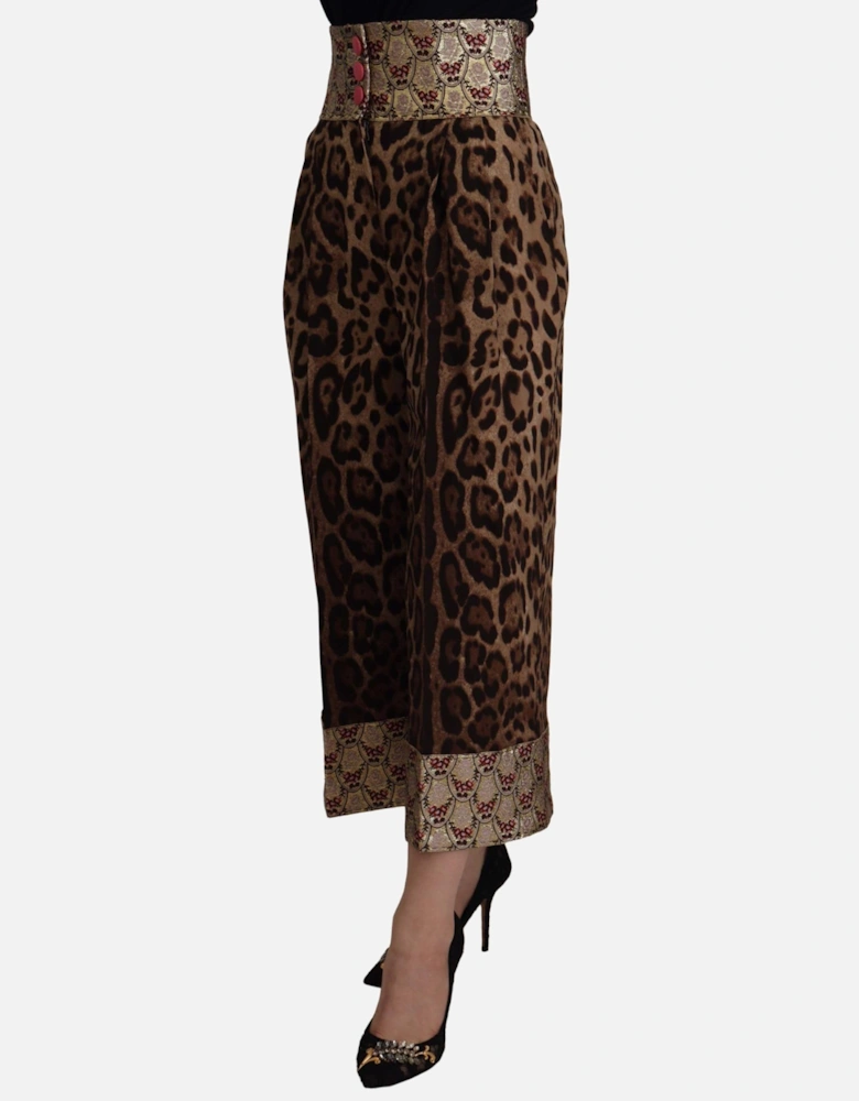 Leopard Print Culottes HighWaisted Women - Brown Jeans