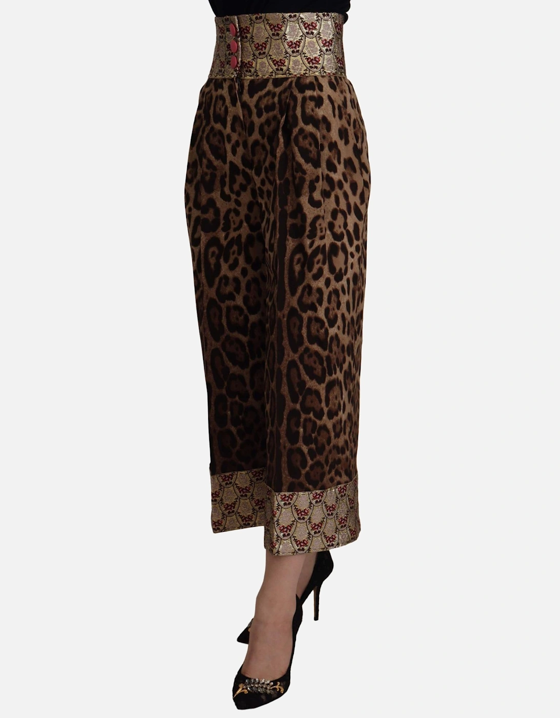 Leopard Print Culottes HighWaisted Women - Brown Jeans