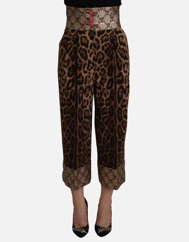 Leopard Print Culottes HighWaisted Women - Brown Jeans