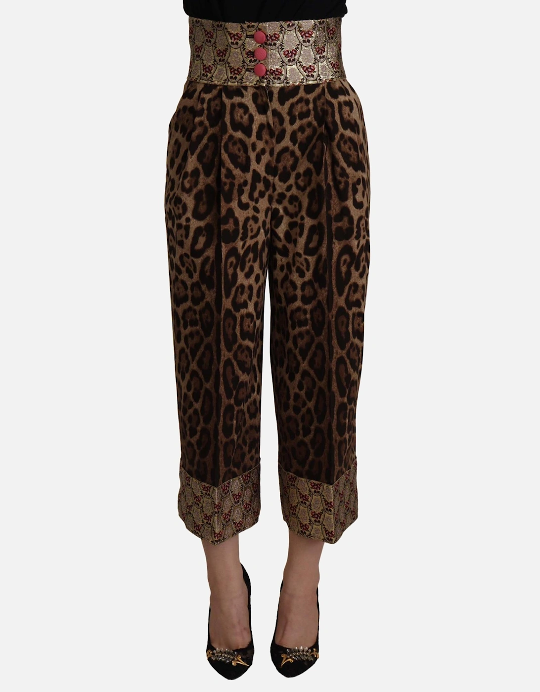 Leopard Print Culottes HighWaisted Women - Brown Jeans, 7 of 6