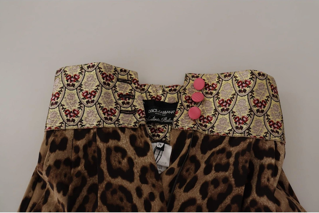 Leopard Print Culottes HighWaisted Women - Brown Jeans