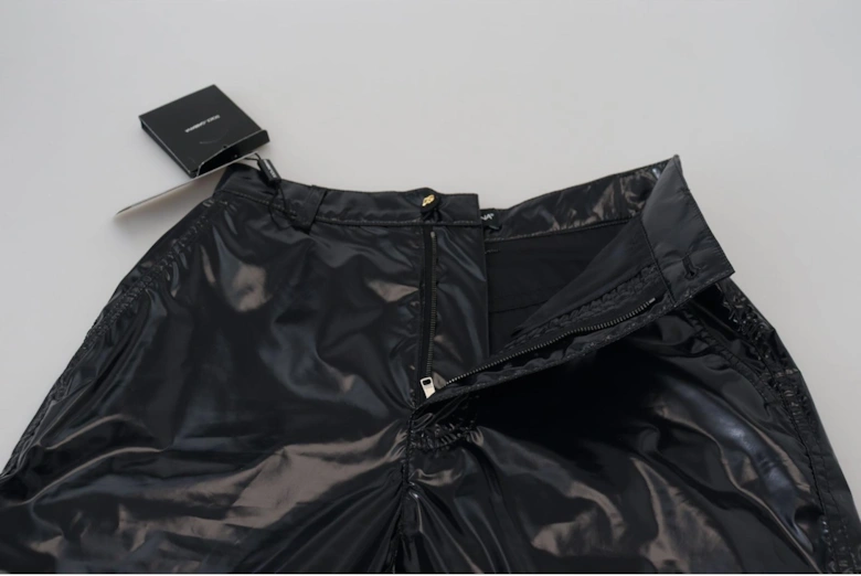 High Waist Skinny Nylon Pants Women - Black Jeans