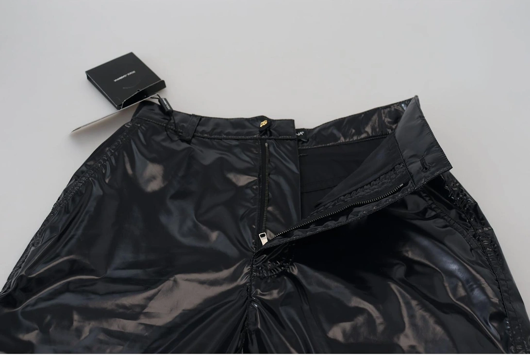 High Waist Skinny Nylon Pants Women - Black Jeans