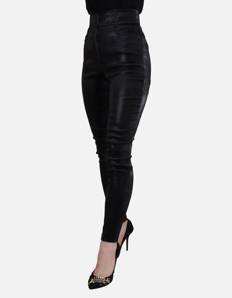 Metallic Trousers PAN73101 Women - Black Jeans