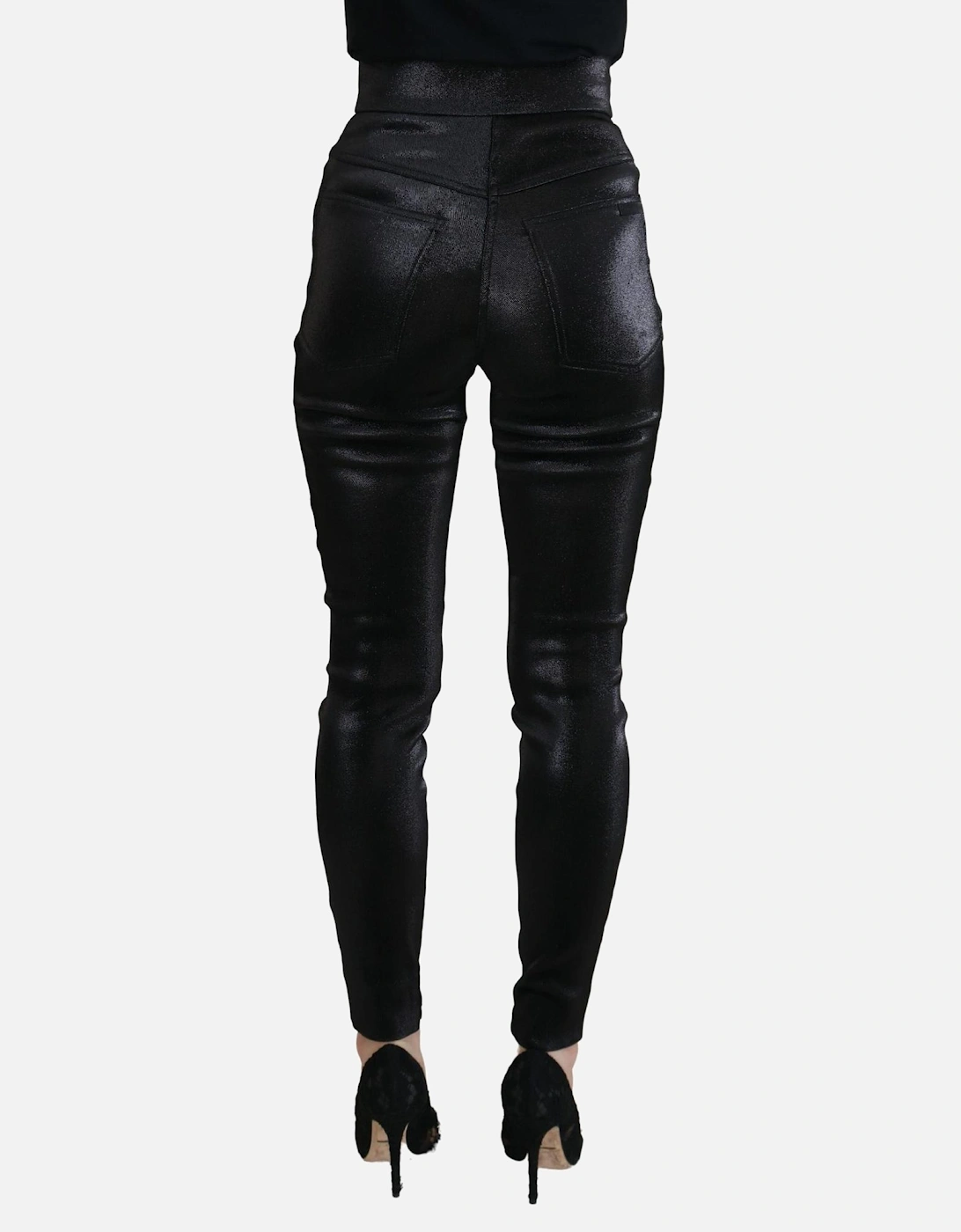Metallic Trousers PAN73101 Women - Black Jeans