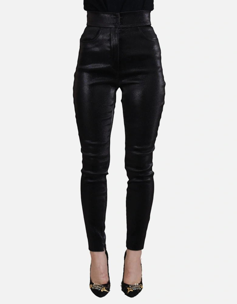 Metallic Trousers PAN73101 Women - Black Jeans