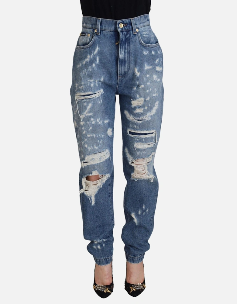 Ripped Jeans Distressed Denim Women - Blue Jeans