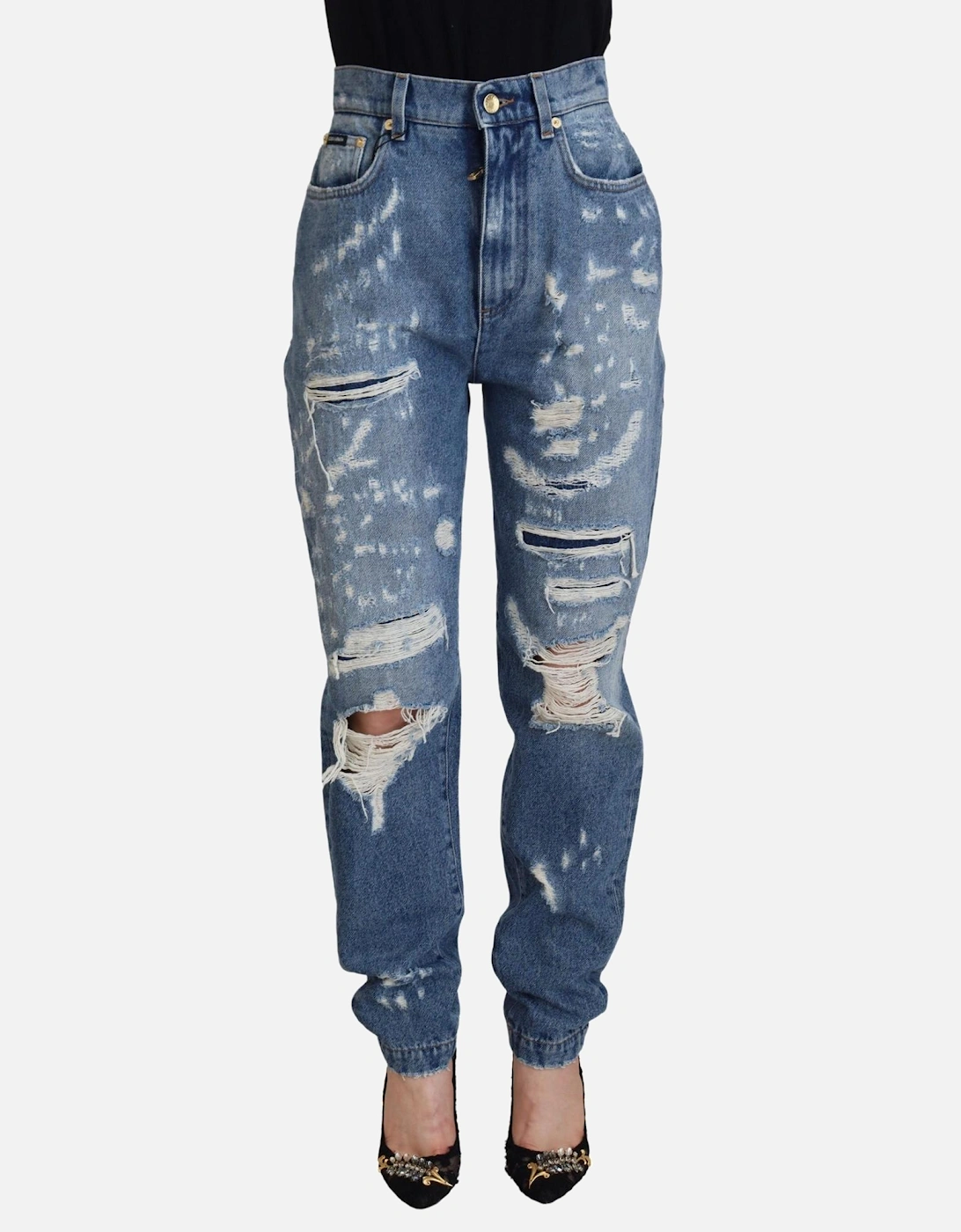 Ripped Jeans Distressed Denim Women - Blue Jeans, 7 of 6