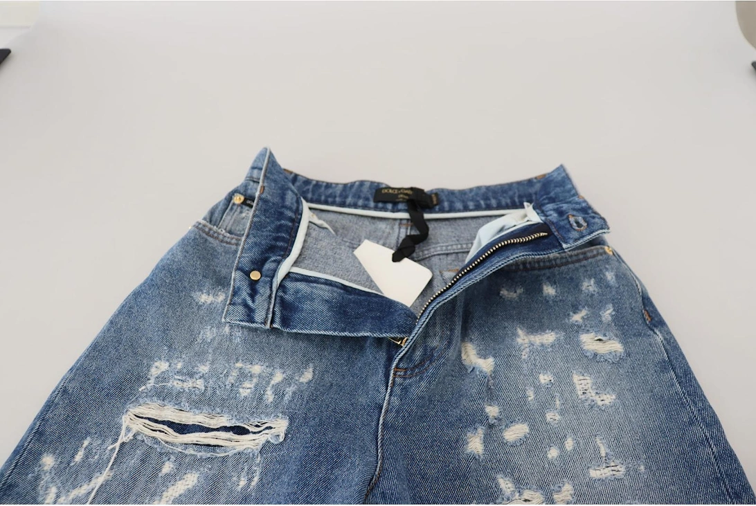 Ripped Jeans Distressed Denim Women - Blue Jeans