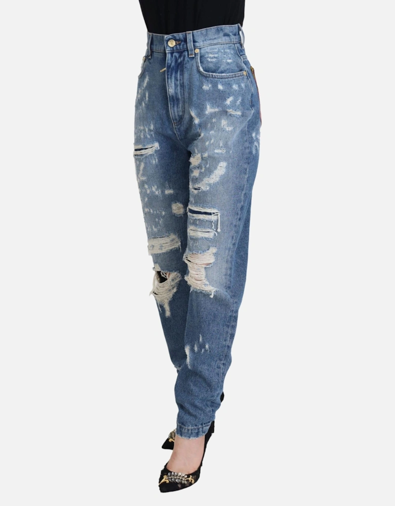 Ripped Jeans Distressed Denim Women - Blue Jeans