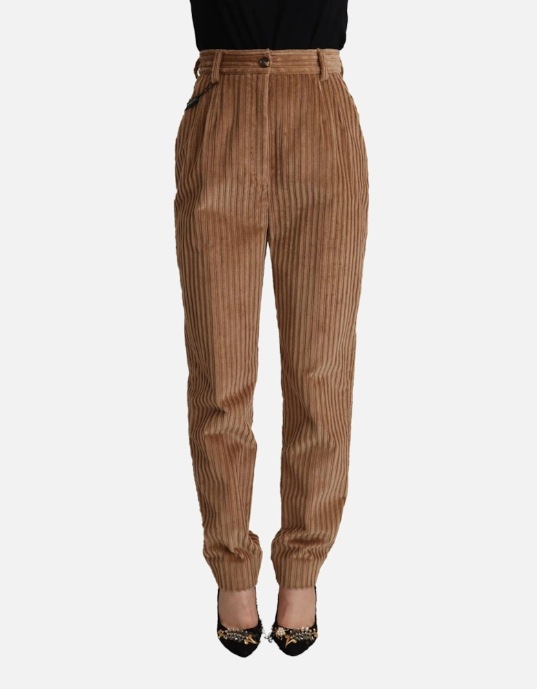 Wide Leg Corduroy Trousers Women - Brown Jeans