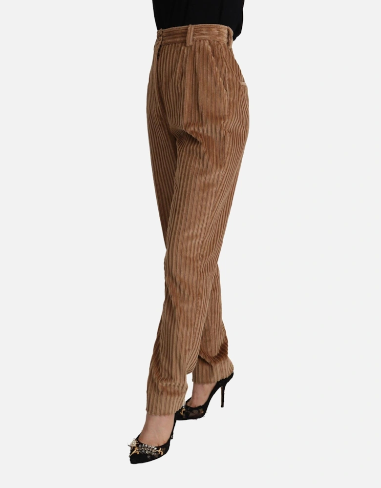 Wide Leg Corduroy Trousers Women - Brown Jeans