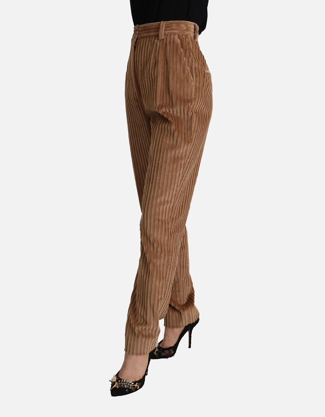 Wide Leg Corduroy Trousers Women - Brown Jeans