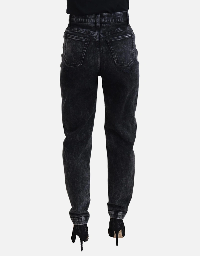 Relaxed Fit Jeans Acid Wash Style Women - Black Jeans