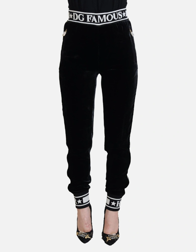Velvet Joggers Relaxed Fit Women - Black Jeans