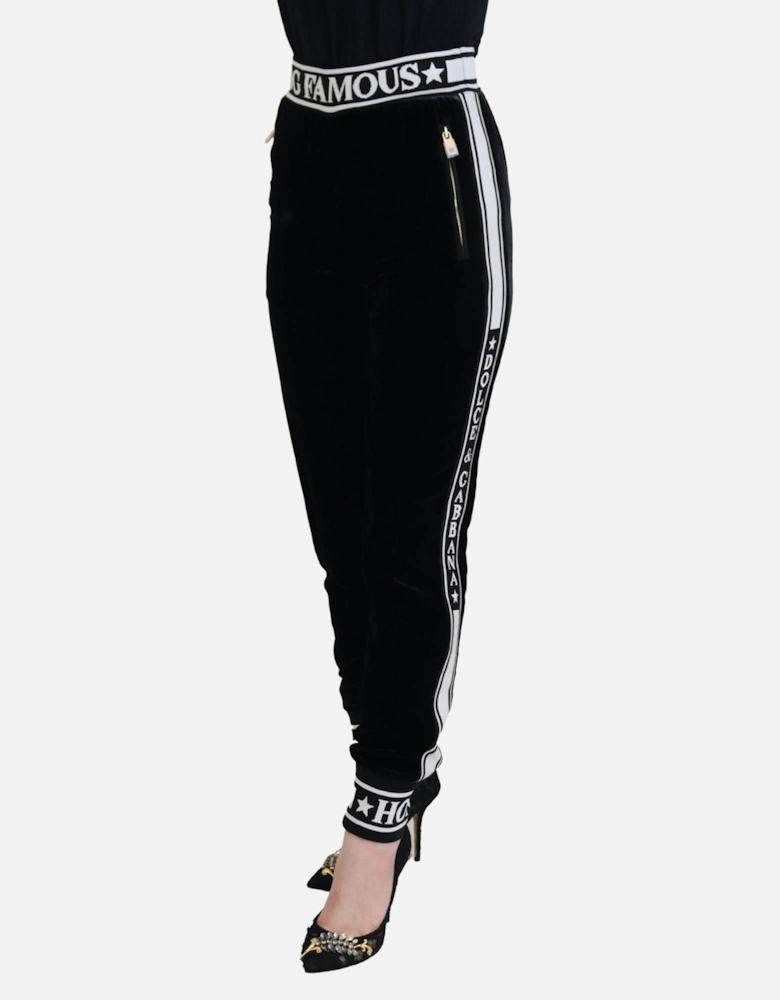 Velvet Joggers Relaxed Fit Women - Black Jeans
