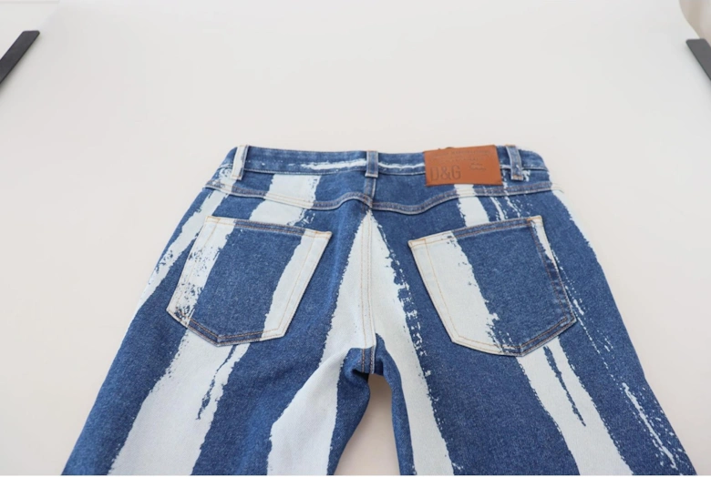 MidRise Skinny Jeans Vertical Paint Splatter Women - Blue Jeans