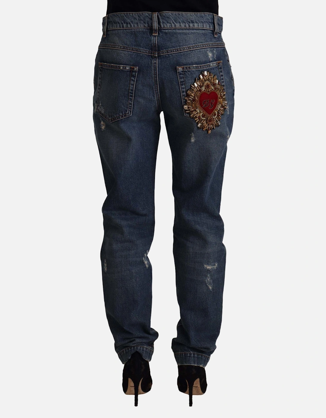 Dolce Gabbana Ripped Jeans Distressed Denim Women - Blue Jeans