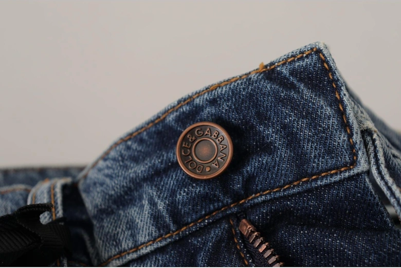 Dolce Gabbana Ripped Jeans Distressed Denim Women - Blue Jeans