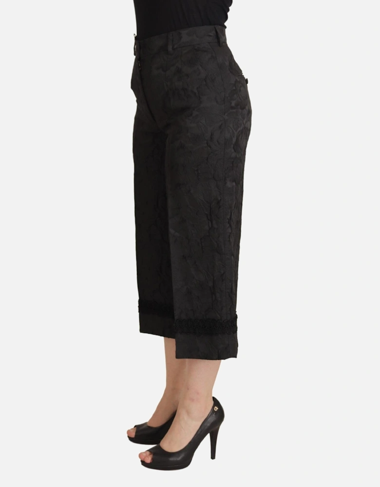 Dolce Gabbana Floral Culottes Black Lace Trim Women Jeans