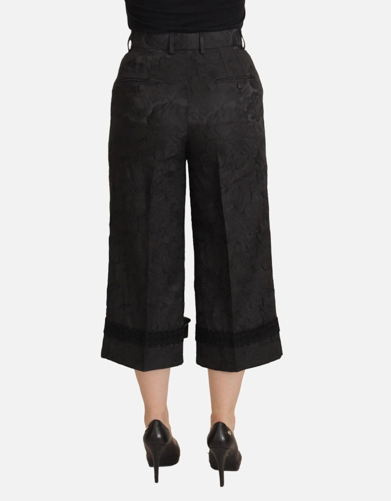 Dolce Gabbana Floral Culottes Black Lace Trim Women Jeans