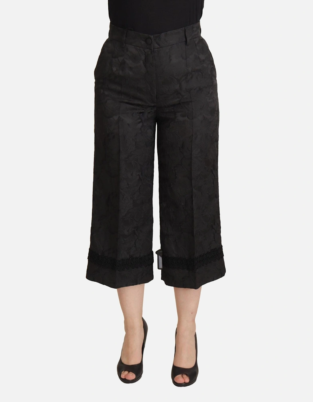 Dolce Gabbana Floral Culottes Black Lace Trim Women Jeans, 5 of 4
