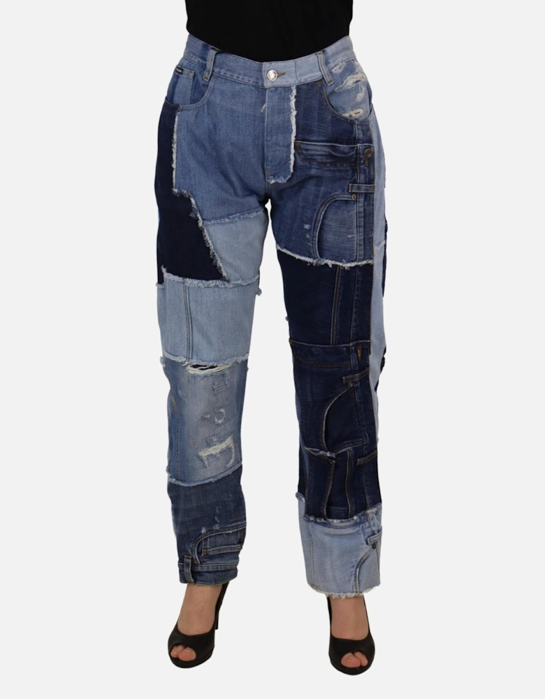 Patchwork Jeans Distressed Denim Women - Multicolor Jeans