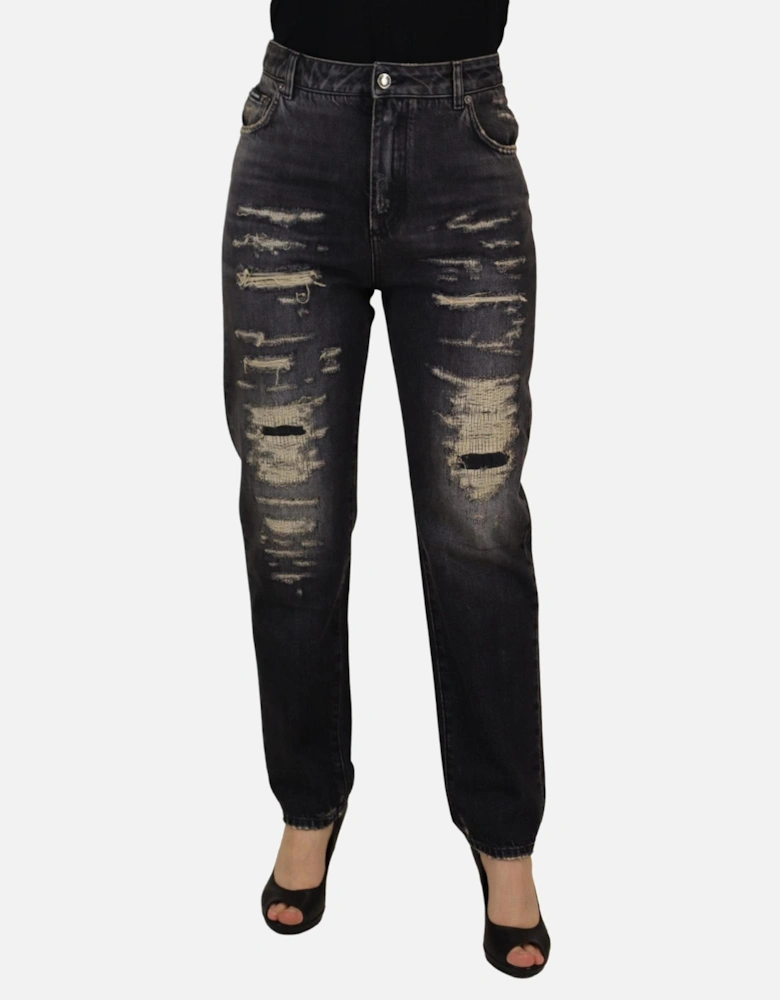 Dolce Gabbana Distressed Jeans Ripped Jeans Women - Black Jeans