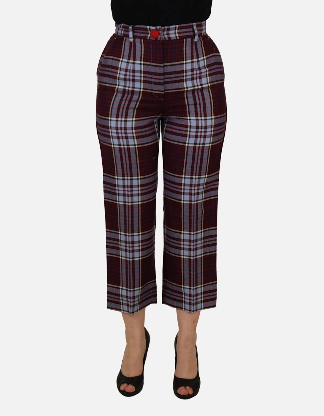 Cropped Plaid Trousers Women - Gray Jeans, 6 of 5